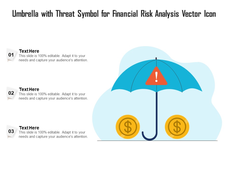 Umbrella With Threat Symbol For Financial Risk Analysis Vector Icon Ppt PowerPoint Presentation Styles Background Image PDF