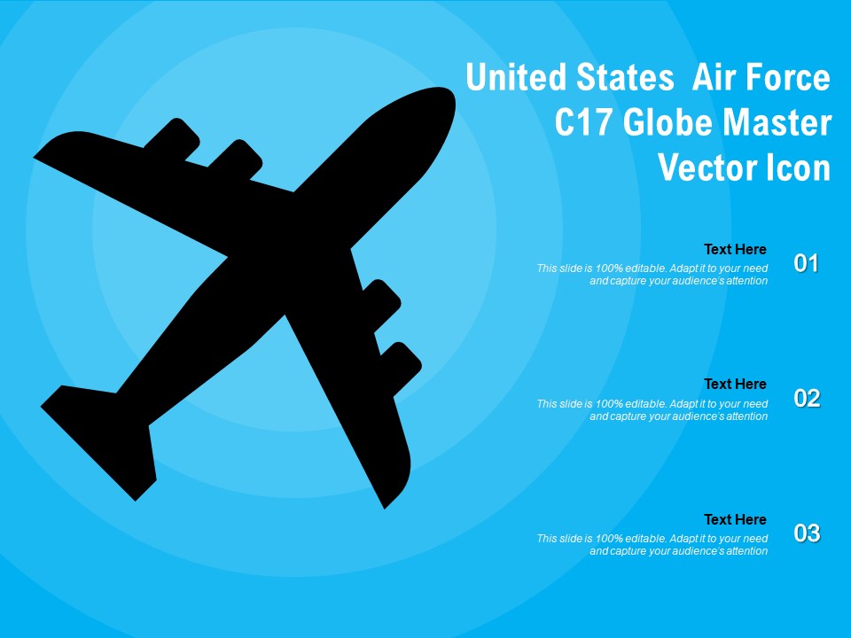 United States Air Force C17 Globe Master Vector Icon Ppt PowerPoint Presentation Gallery Example File PDF