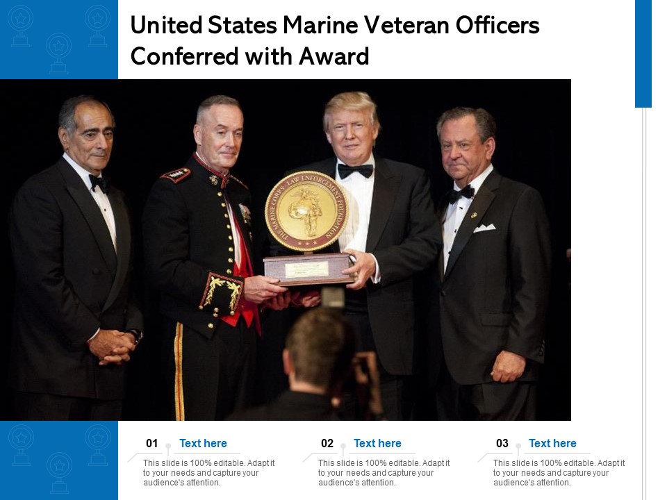 United States Marine Veteran Officers Conferred With Award Ppt PowerPoint Presentation Styles Themes PDF