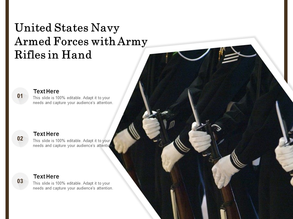 United States Navy Armed Forces With Army Rifles In Hand Ppt PowerPoint Presentation Professional Smartart PDF