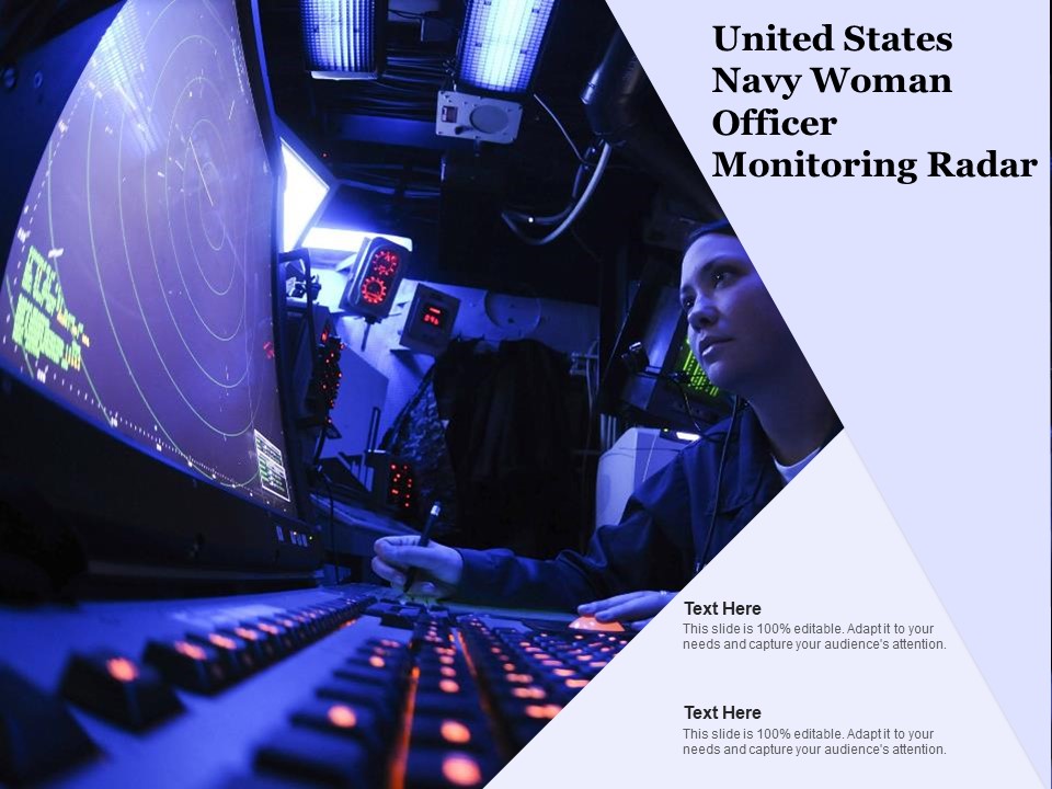 United States Navy Woman Officer Monitoring Radar Ppt PowerPoint Presentation Styles PDF
