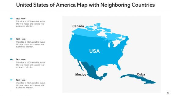 United States Of America Map Locations Percentages Ppt PowerPoint Presentation Complete Deck With Slides