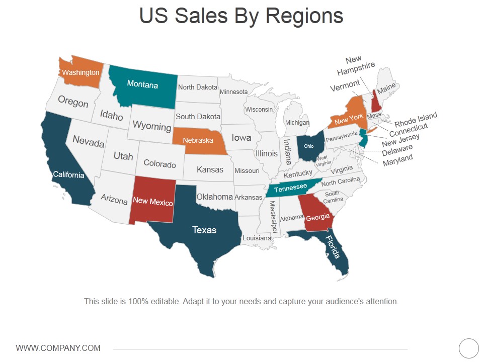 Us Sales By Regions Ppt PowerPoint Presentation Summary Slide Portrait