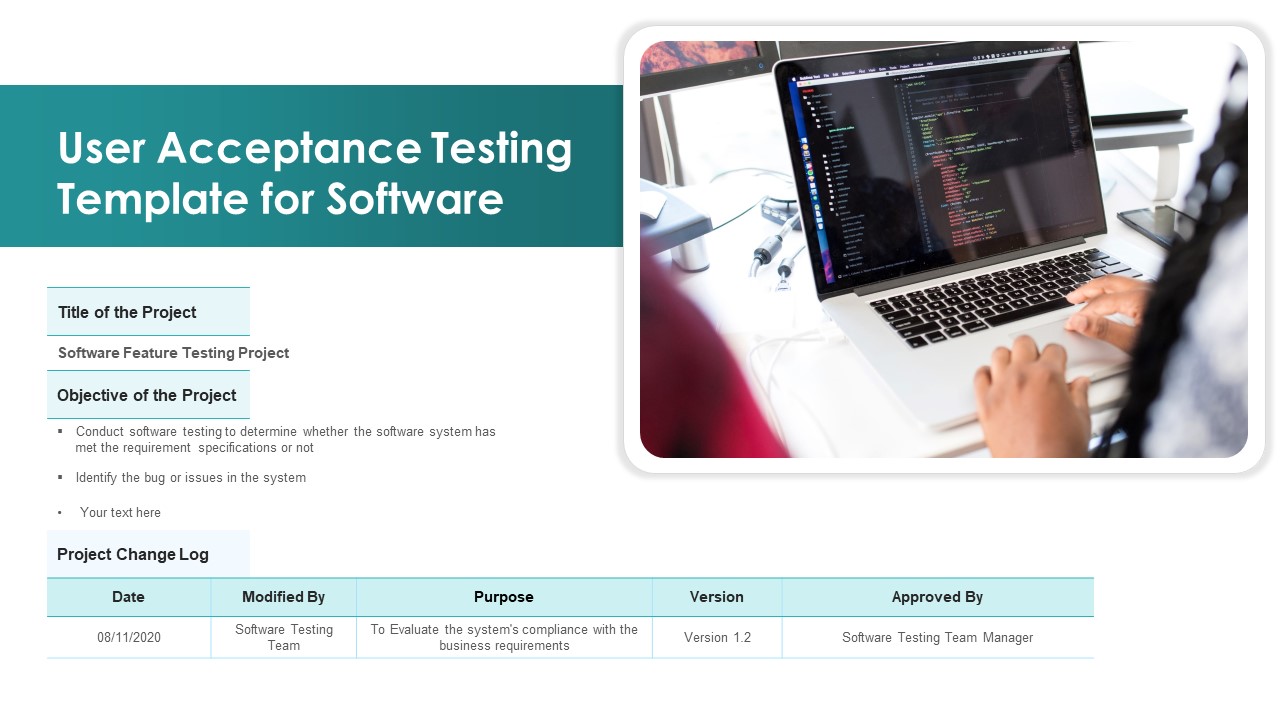 User Acceptance Testing Template For Software Ppt PowerPoint Presentation Icon Graphics Design PDF
