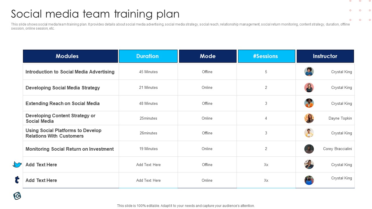 Using Social Media Platforms To Enhance Social Media Team Training Plan Background PDF