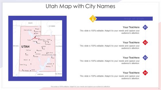Utah State Outline Location Provinces Ppt PowerPoint Presentation Complete Deck With Slides