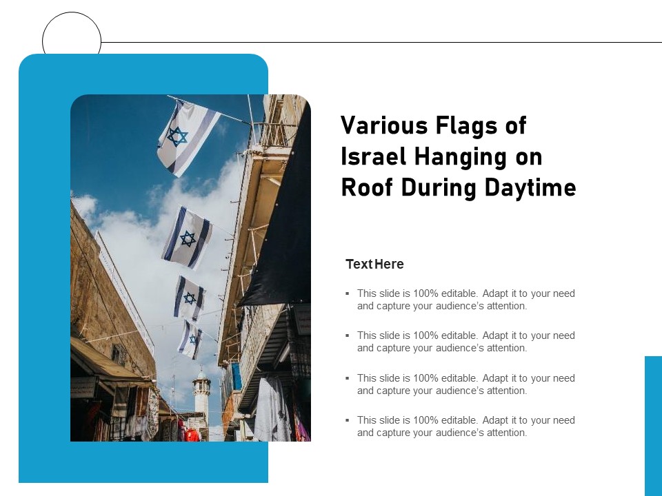 Various Flags Of Israel Hanging On Roof During Daytime Ppt PowerPoint Presentation Gallery Aids PDF