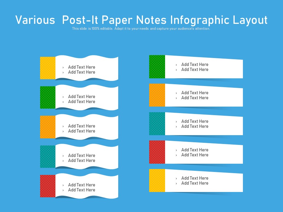 Various Post It Paper Notes Infographic Layout Ppt PowerPoint Presentation File Layouts PDF