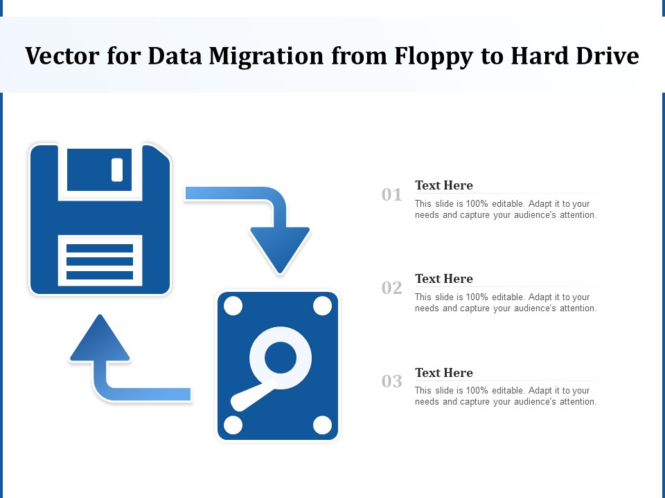 Vector For Data Migration From Floppy To Hard Drive Ppt PowerPoint Presentation Graphics PDF