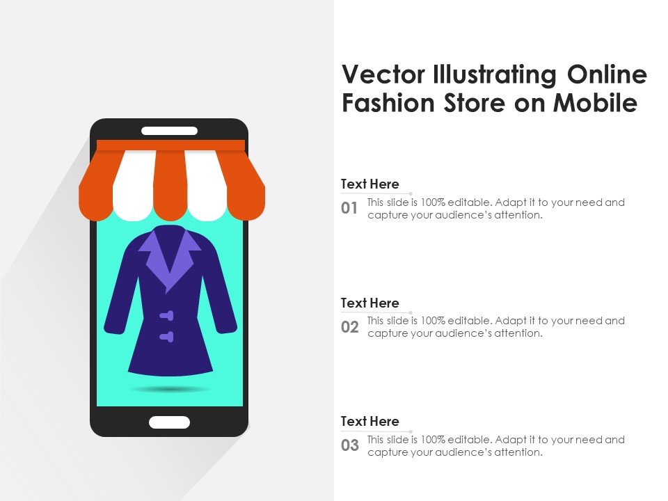 Vector Illustrating Online Fashion Store On Mobile Ppt PowerPoint Presentation Gallery Visuals PDF