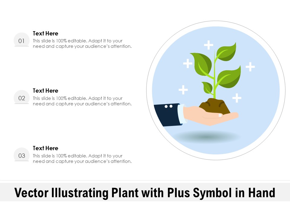 Vector Illustrating Plant With Plus Symbol In Hand Ppt PowerPoint Presentation File Elements PDF