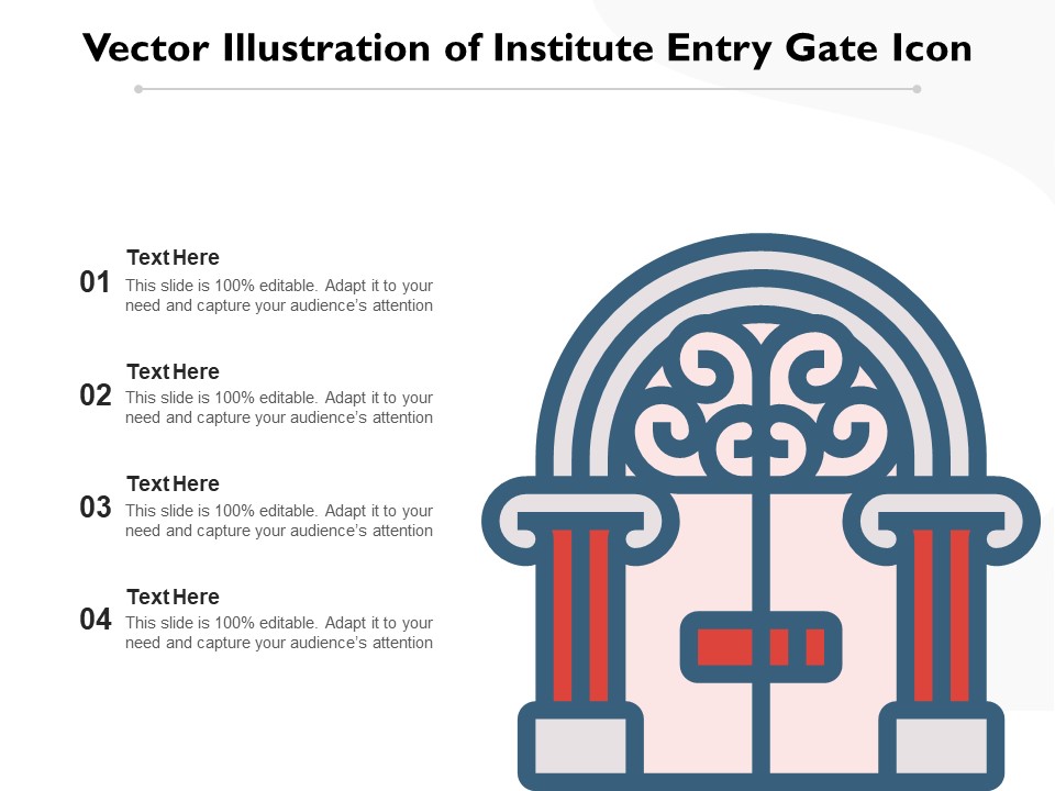 Vector Illustration Of Institute Entry Gate Icon Ppt PowerPoint Presentation Summary Design Inspiration PDF