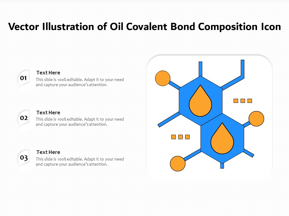 Vector Illustration Of Oil Covalent Bond Composition Icon Ppt PowerPoint Presentation File Slides PDF
