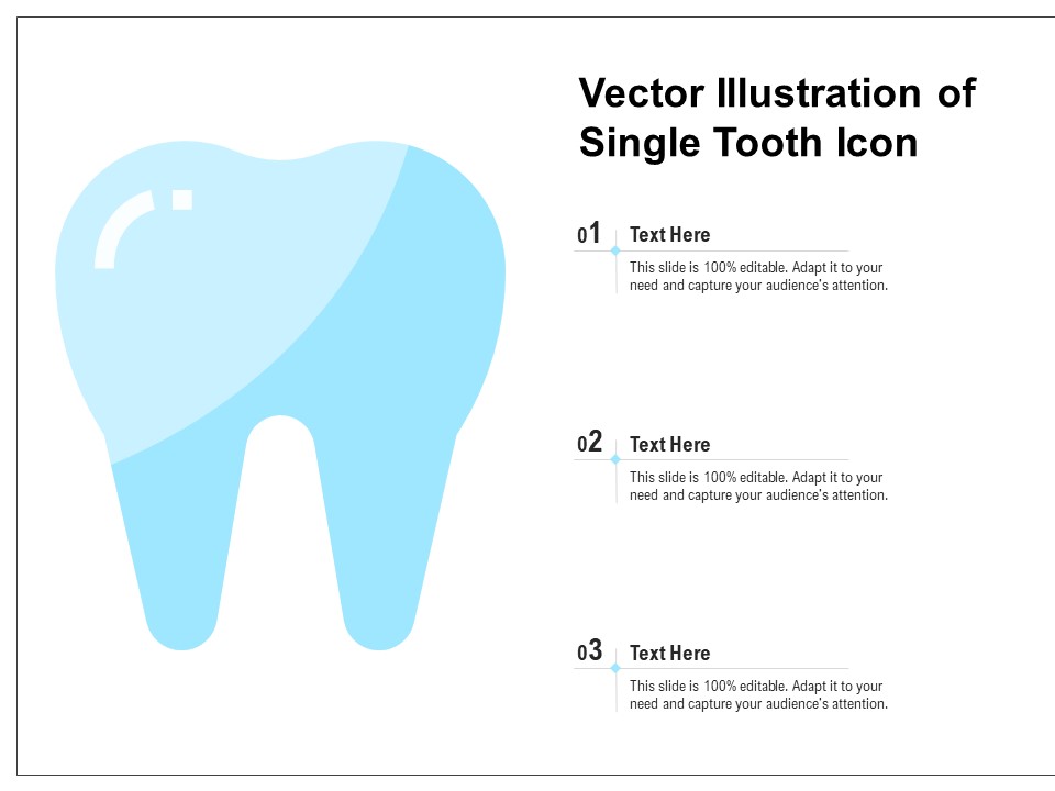 Vector Illustration Of Single Tooth Icon Ppt PowerPoint Presentation Layouts Backgrounds PDF