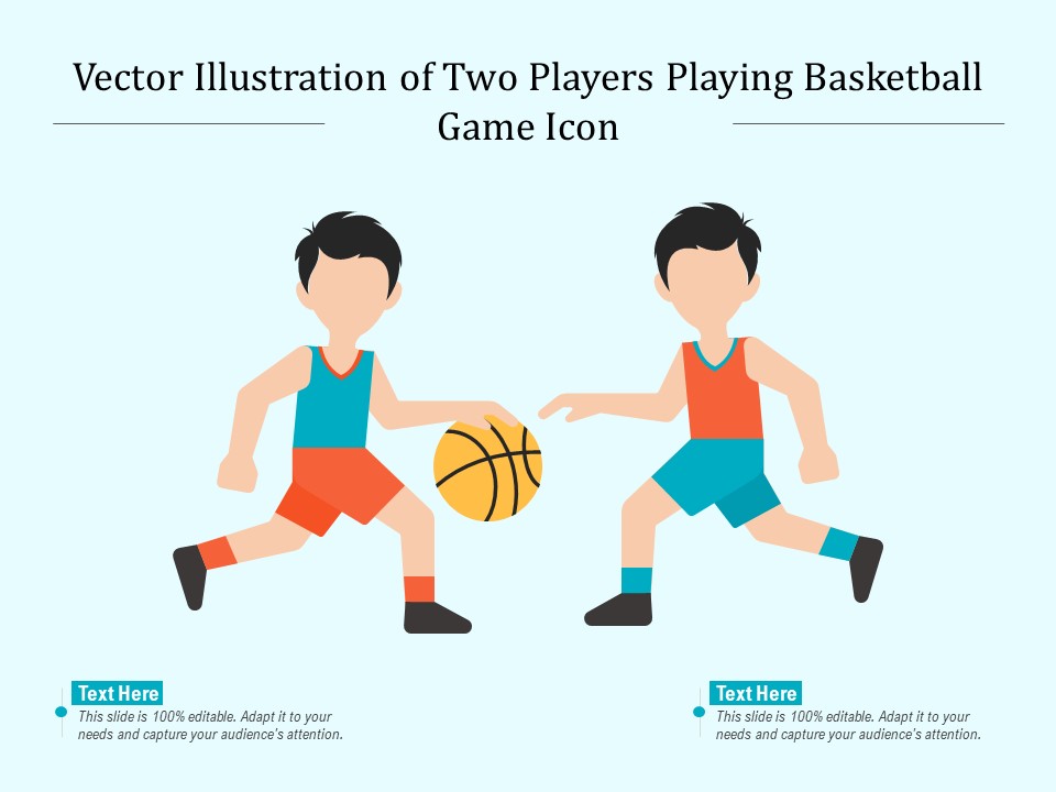 Vector Illustration Of Two Players Playing Basketball Game Icon Ppt PowerPoint Presentation Professional Images PDF