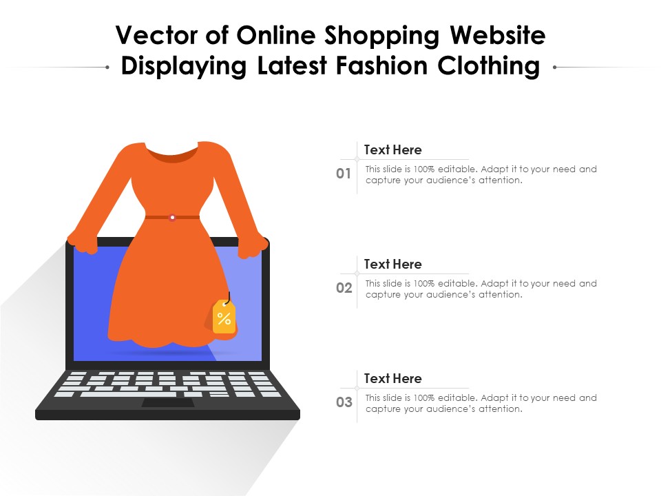 Vector Of Online Shopping Website Displaying Latest Fashion Clothing Ppt PowerPoint Presentation File Template PDF