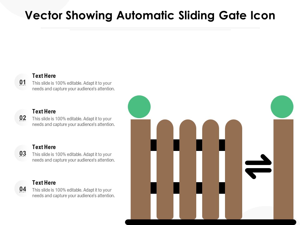 Vector Showing Automatic Sliding Gate Icon Ppt PowerPoint Presentation Infographics Background PDF