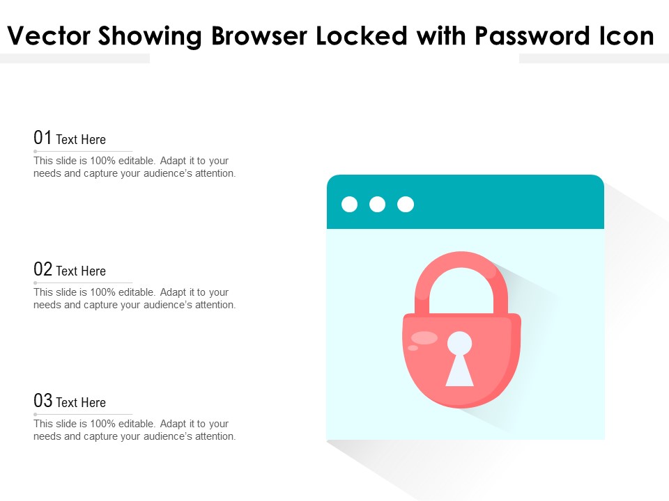Vector Showing Browser Locked With Password Icon Ppt PowerPoint Presentation Gallery Visuals PDF