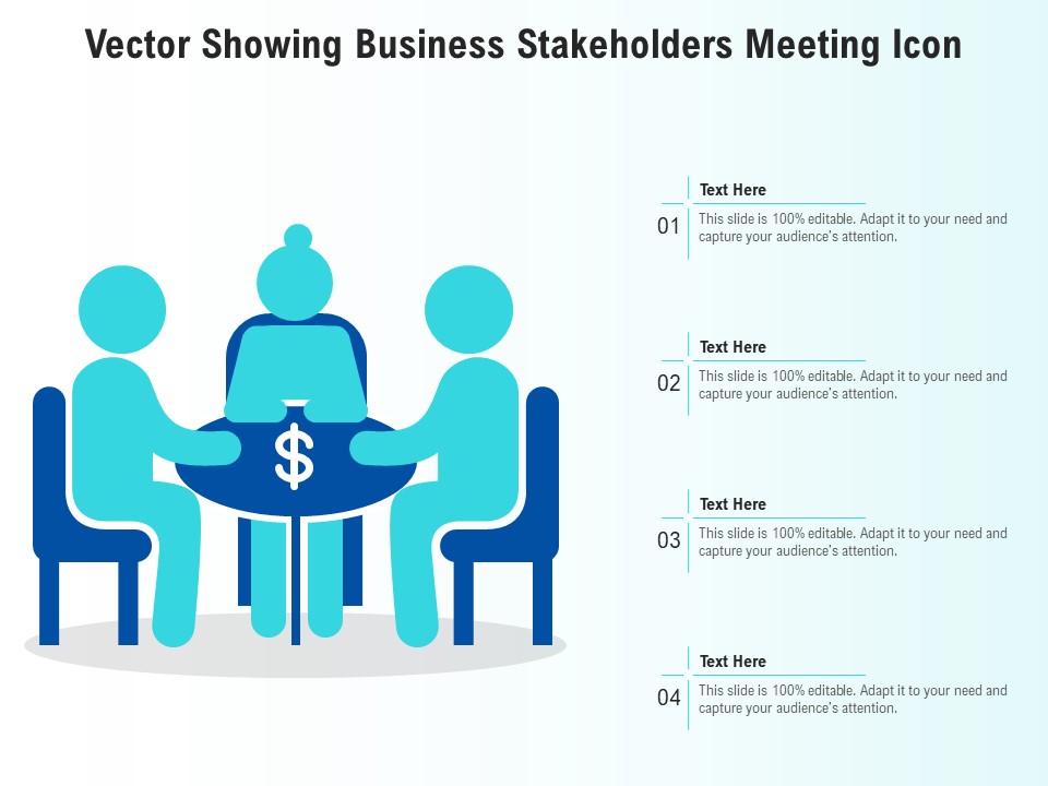 Vector Showing Business Stakeholders Meeting Icon Ppt PowerPoint Presentation Gallery Inspiration PDF