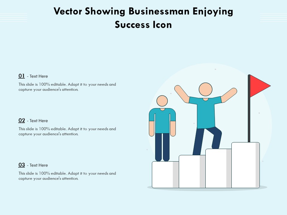 Vector Showing Businessman Enjoying Success Icon Ppt PowerPoint Presentation File Structure PDF