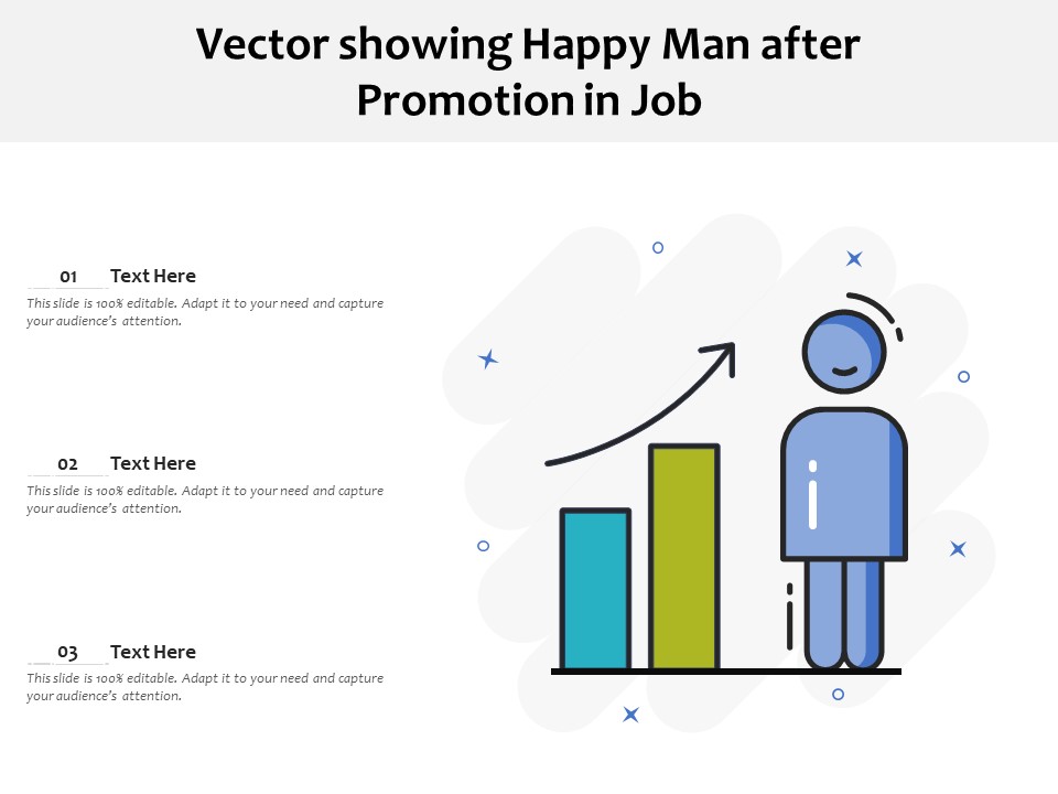 Vector Showing Happy Man After Promotion In Job Ppt PowerPoint Presentation File Background Image PDF