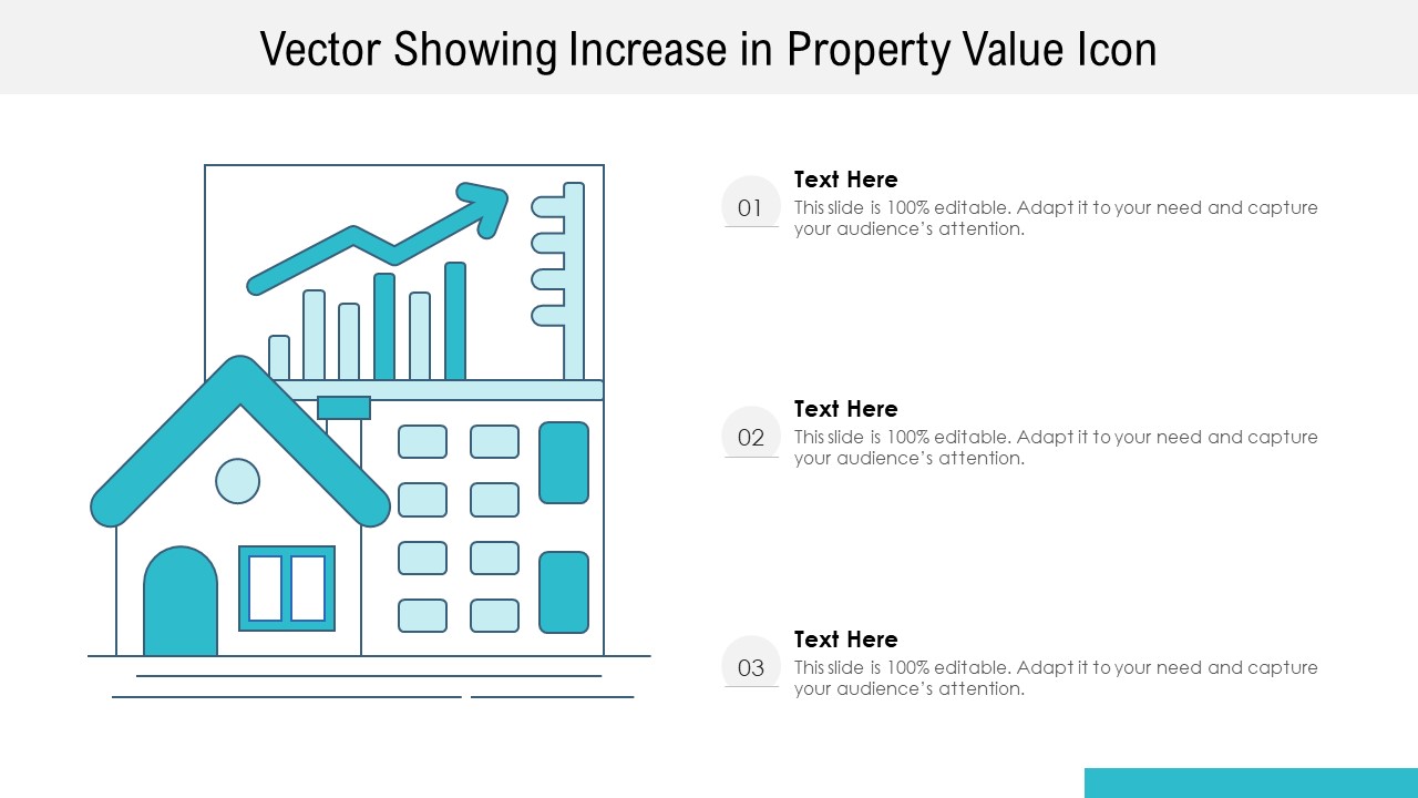 Vector Showing Increase In Property Value Icon Ppt PowerPoint Presentation File Portfolio PDF