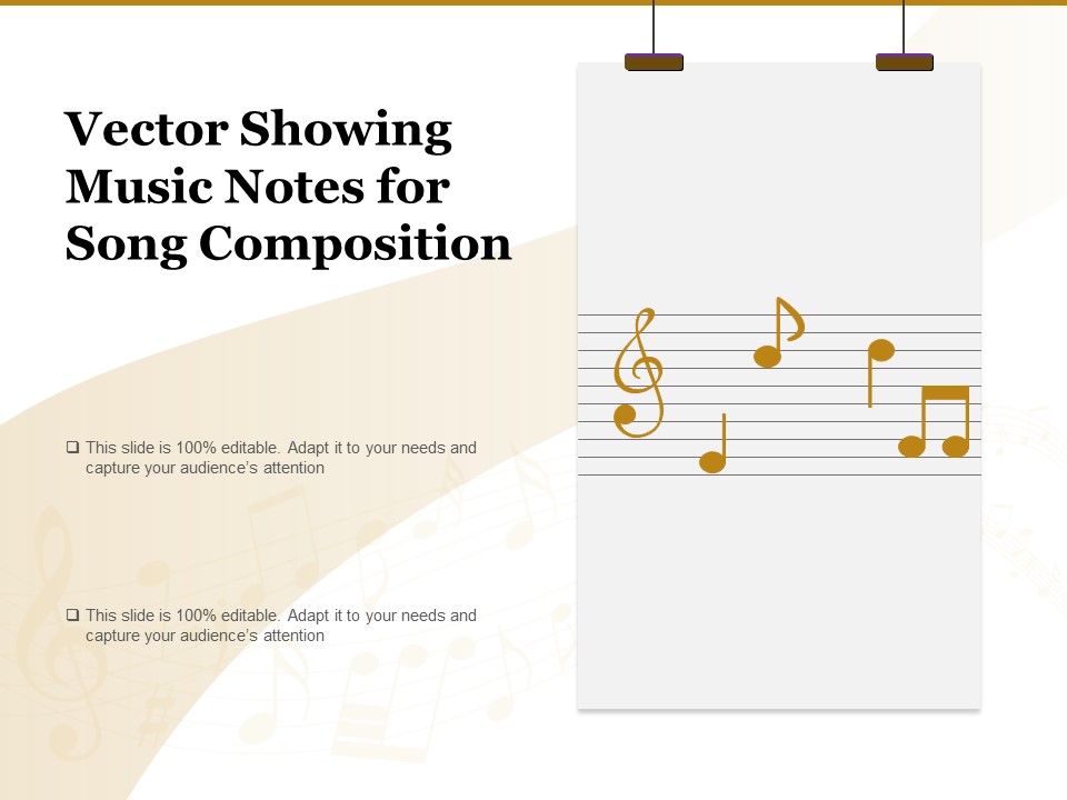 Vector Showing Music Notes For Song Composition Ppt PowerPoint Presentation File Aids PDF