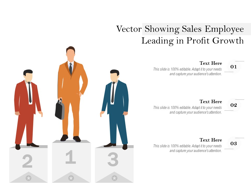 Vector Showing Sales Employee Leading In Profit Growth Ppt PowerPoint Presentation Slides Example Topics PDF