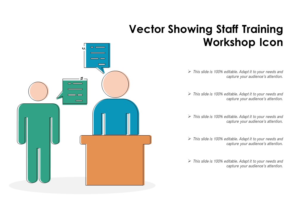 Vector Showing Staff Training Workshop Icon Ppt PowerPoint Presentation Ideas Picture PDF