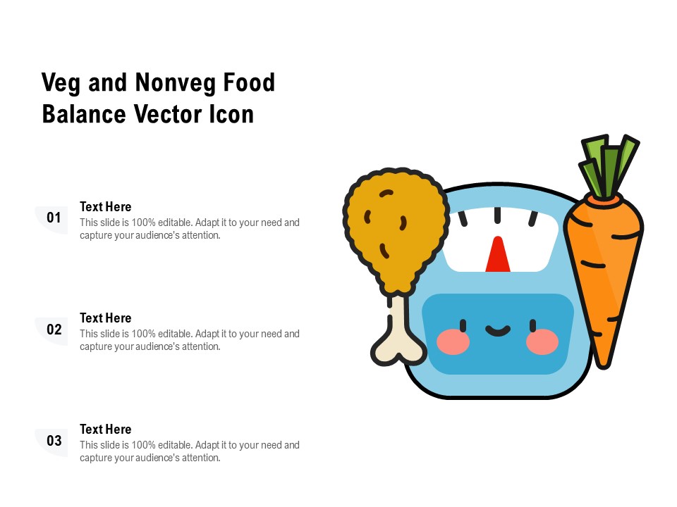 Veg And Nonveg Food Balance Vector Icon Ppt PowerPoint Presentation File Guide PDF