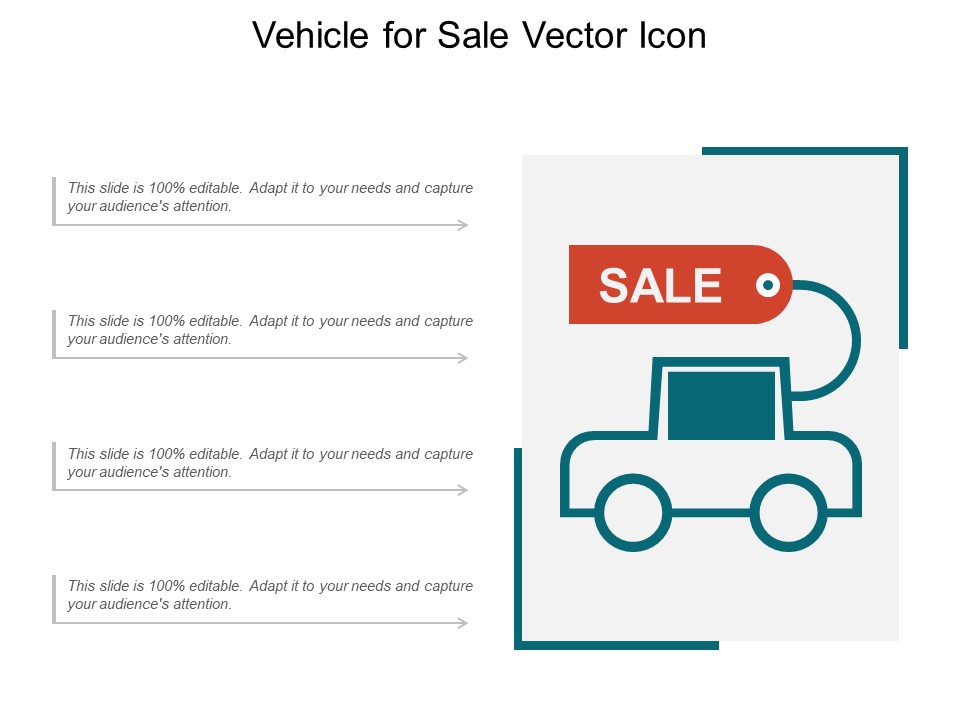 Vehicle For Sale Vector Icon Ppt PowerPoint Presentation File Visuals PDF