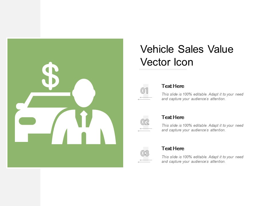 Vehicle Sales Value Vector Icon Ppt PowerPoint Presentation Gallery Visual Aids PDF