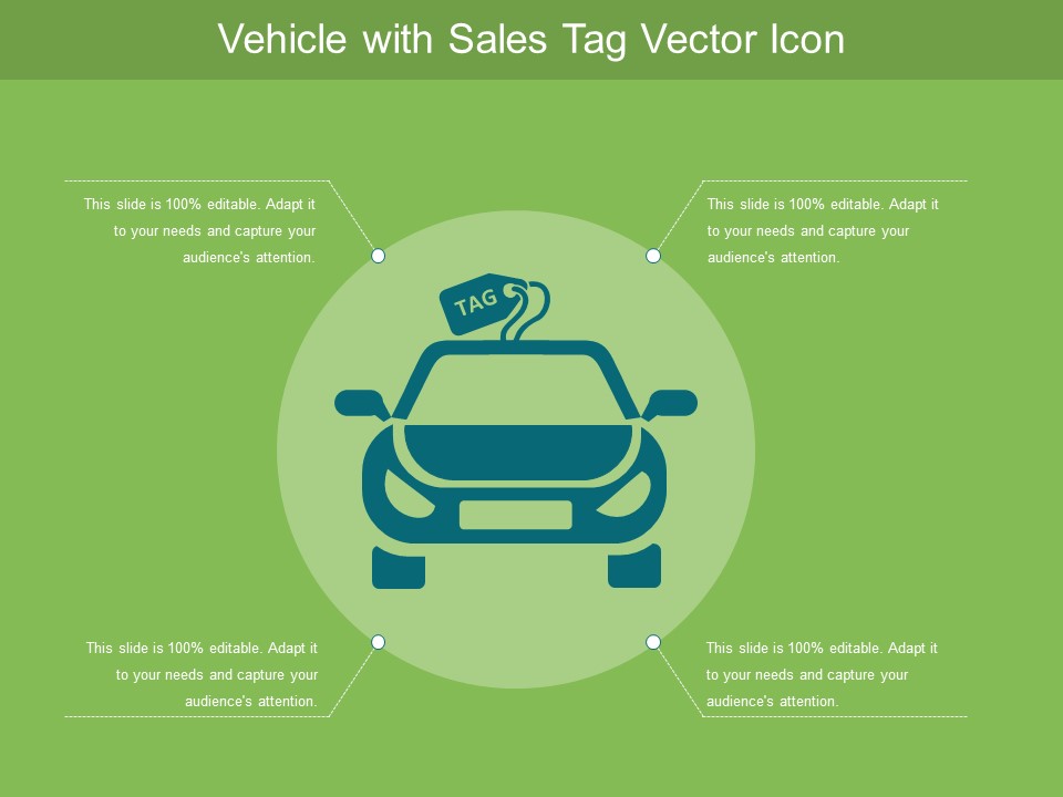 Vehicle With Sales Tag Vector Icon Ppt PowerPoint Presentation File Summary PDF