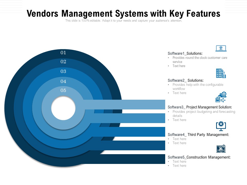Vendors Management Systems With Key Features Ppt PowerPoint Presentation Professional Maker PDF