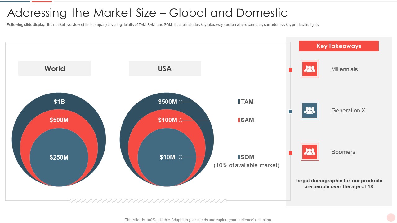 Venture Capital Fund Addressing The Market Size Global And Domestic Infographics PDF