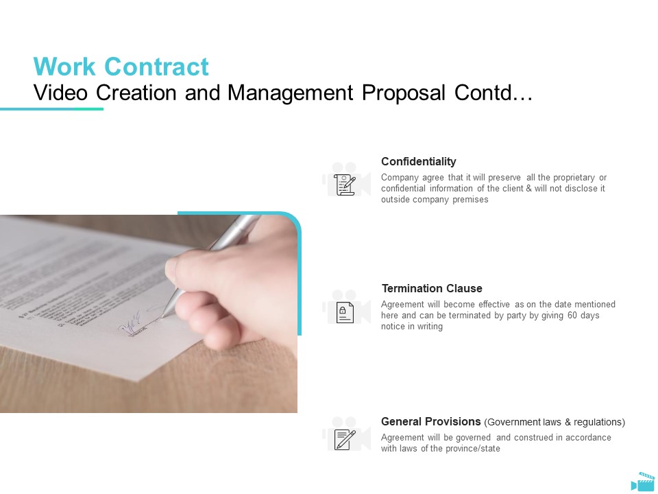 Video Development And Administration Work Contract Video Creation And Management Proposal Contd Confidentiality Background PDF