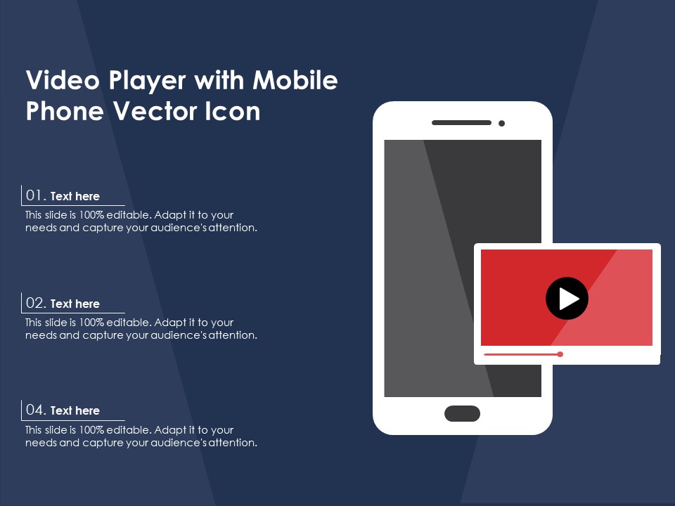 Video Player With Mobile Phone Vector Icon Ppt PowerPoint Presentation Gallery Icons PDF