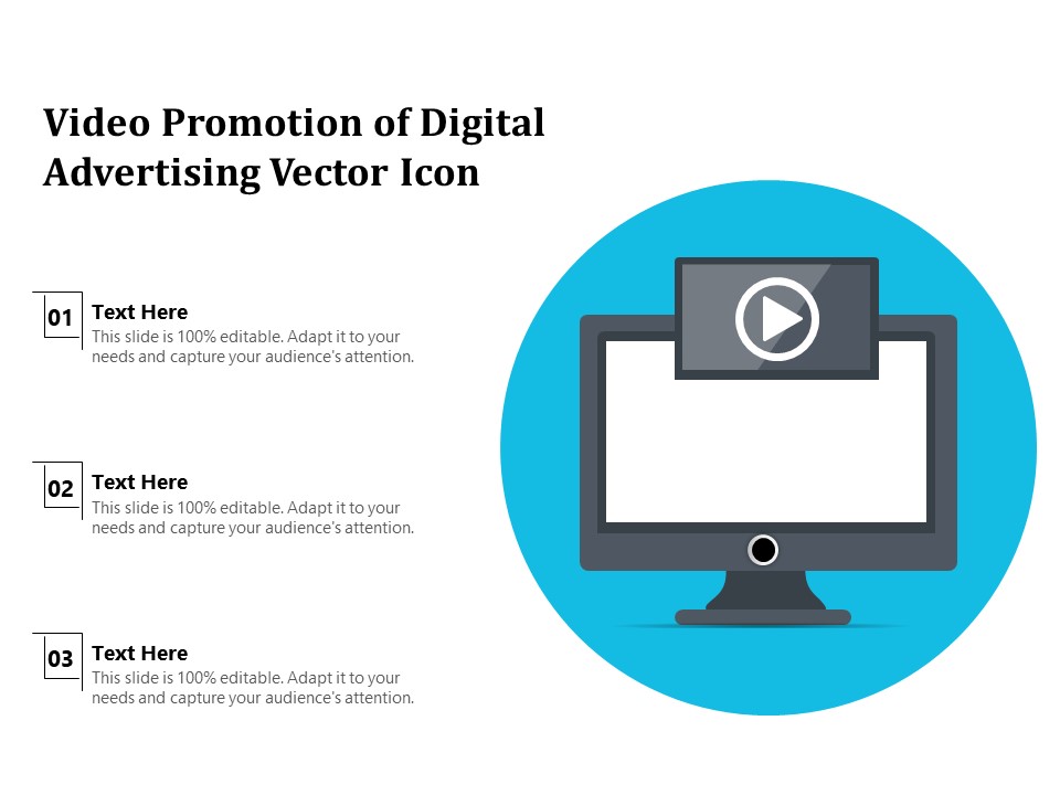 Video Promotion Of Digital Advertising Vector Icon Ppt PowerPoint Presentation File Portrait PDF