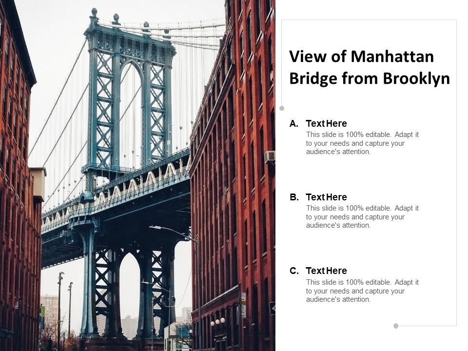 View Of Manhattan Bridge From Brooklyn Ppt PowerPoint Presentation Styles Deck