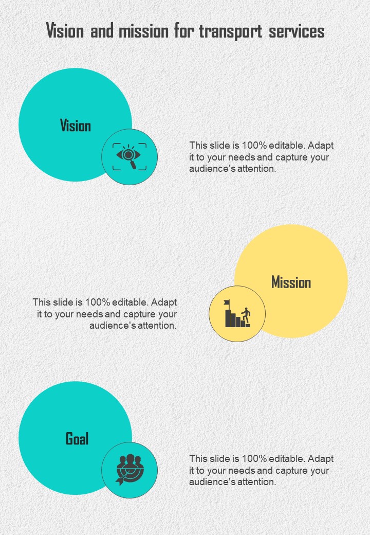 Vision And Mission For Transport Services One Pager Sample Example Document