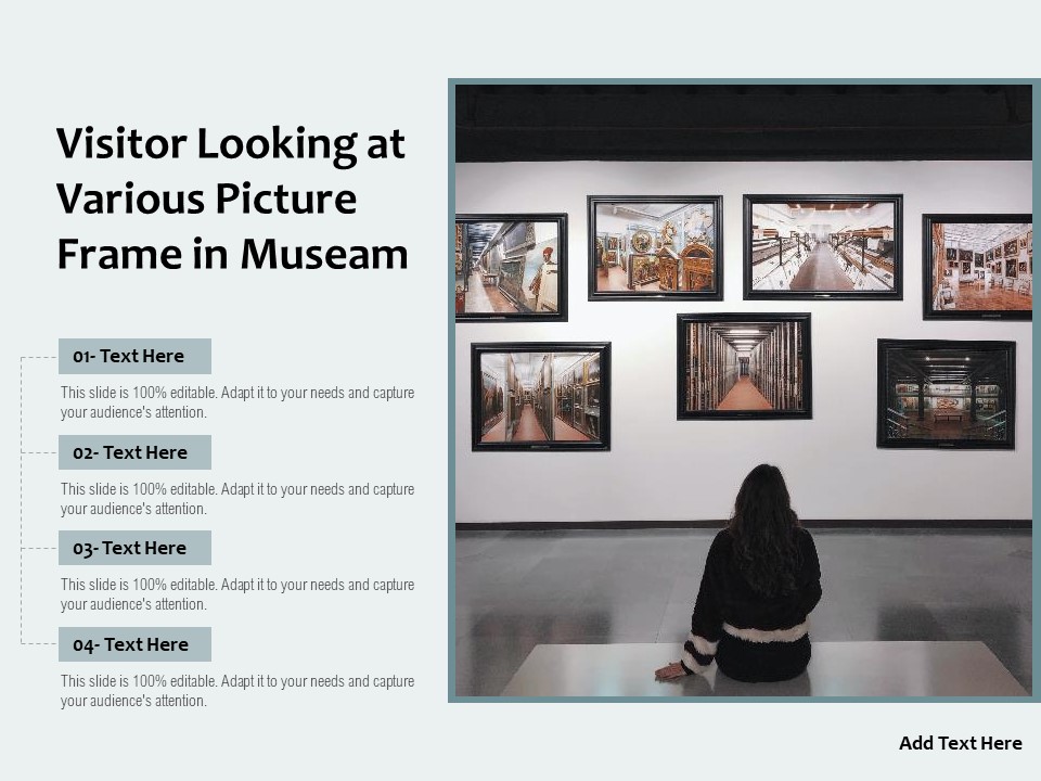 Visitor Looking At Various Picture Frame In Museum Ppt PowerPoint Presentation Model Example Introduction PDF