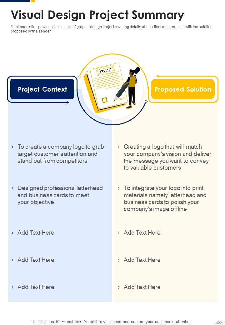 Visual Designing Freelancing Proposal Visual Design Project One Pager Sample Example Document