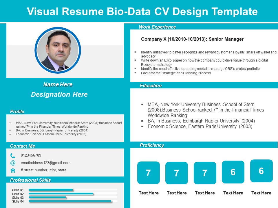 Visual Resume Bio Data CV Design Template Ppt PowerPoint Presentation Pictures Inspiration PDF