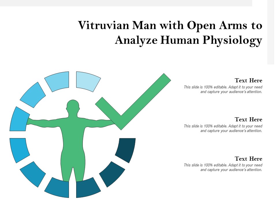 Vitruvian Man With Open Arms To Analyze Human Physiology Ppt PowerPoint Presentation File Layouts PDF
