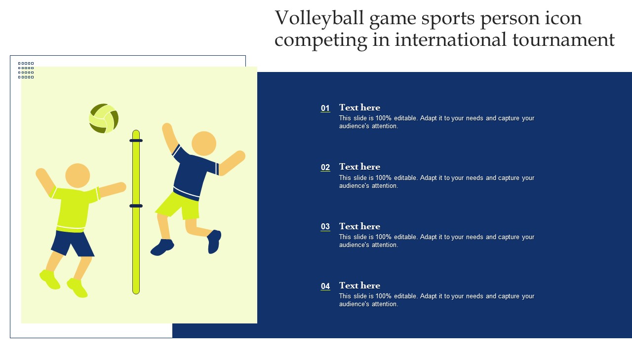 Volleyball Game Sports Person Icon Competing In International Tournament Icons PDF