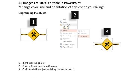 Warning Sign Board For Repair Work Powerpoint Template