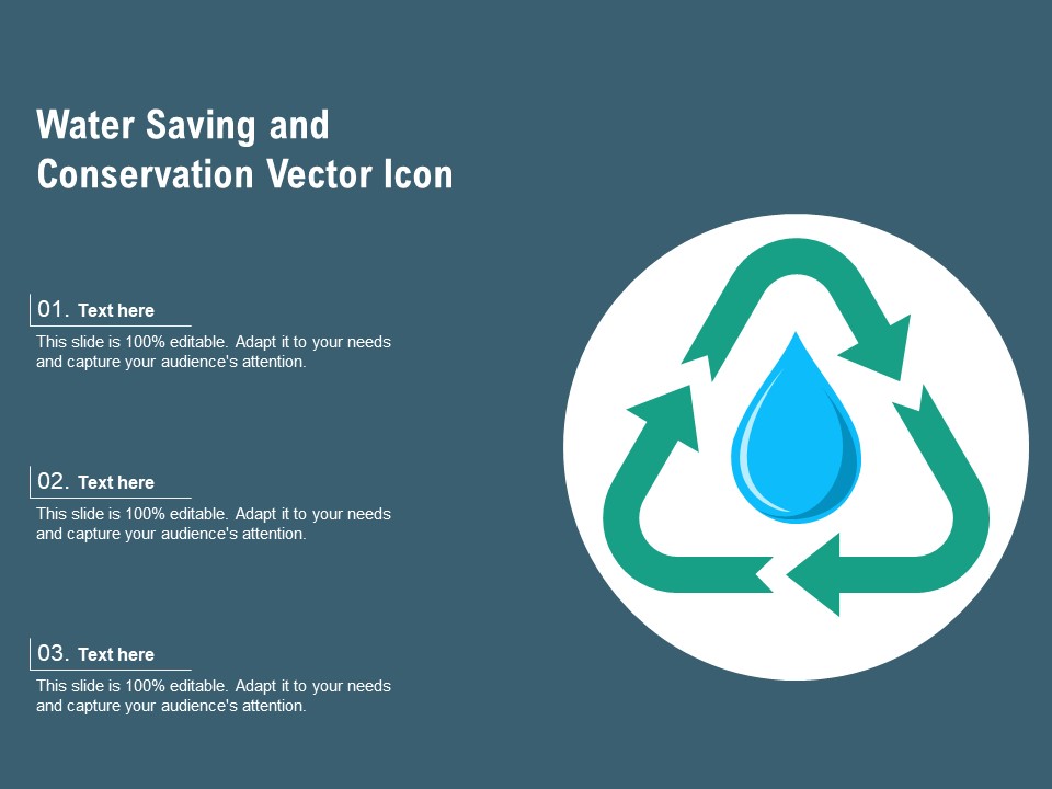 Water Saving And Conservation Vector Icon Ppt PowerPoint Presentation Slides Master Slide PDF