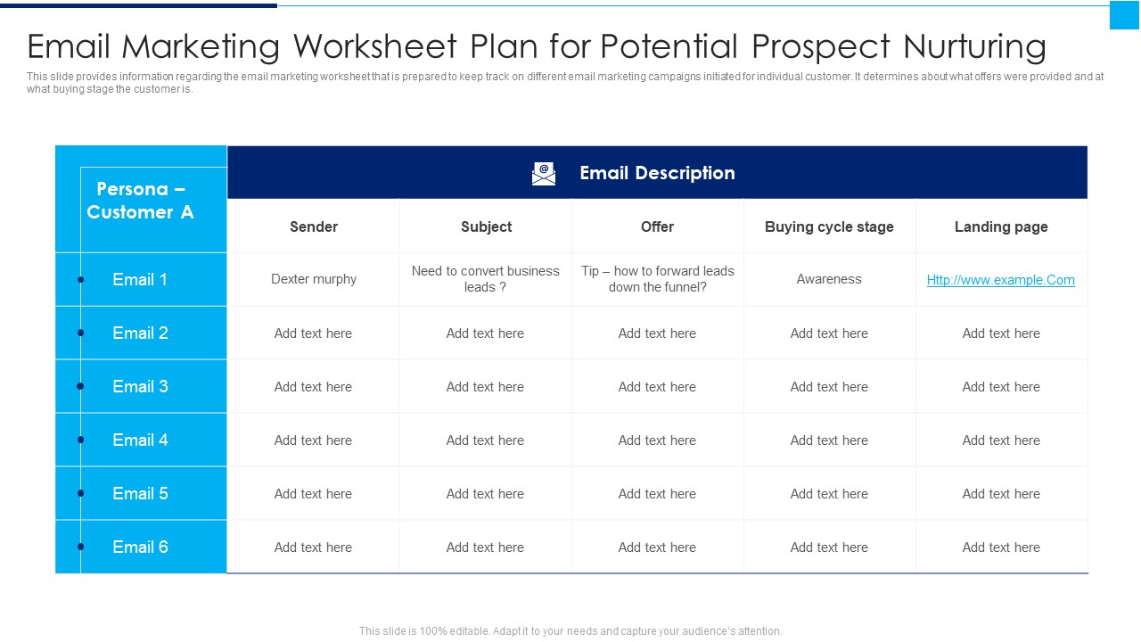 Ways To Enhance Organizations Profitability Email Marketing Worksheet Plan For Potential Graphics PDF