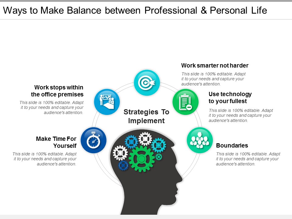 Ways To Make Balance Between Professional And Personal Life Ppt PowerPoint Presentation Portfolio Clipart