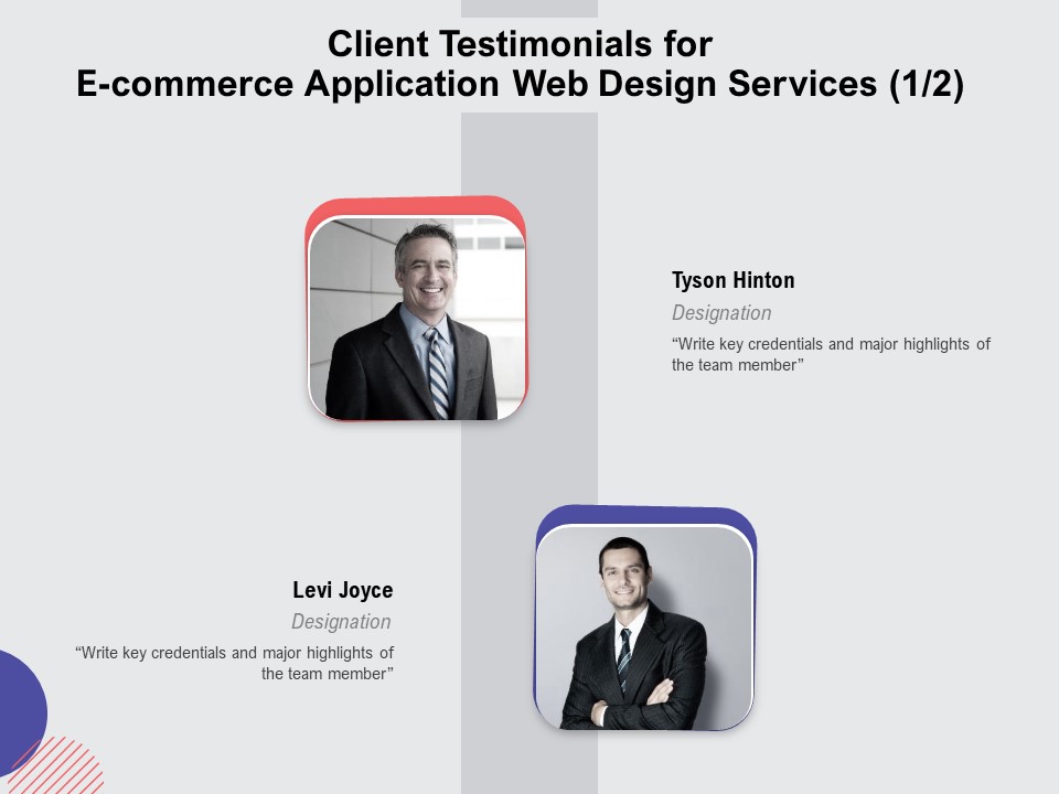 Web Design Services Ecommerce Business Client Testimonials For E Commerce Application Web Design Services Teamwork Guidelines PDF
